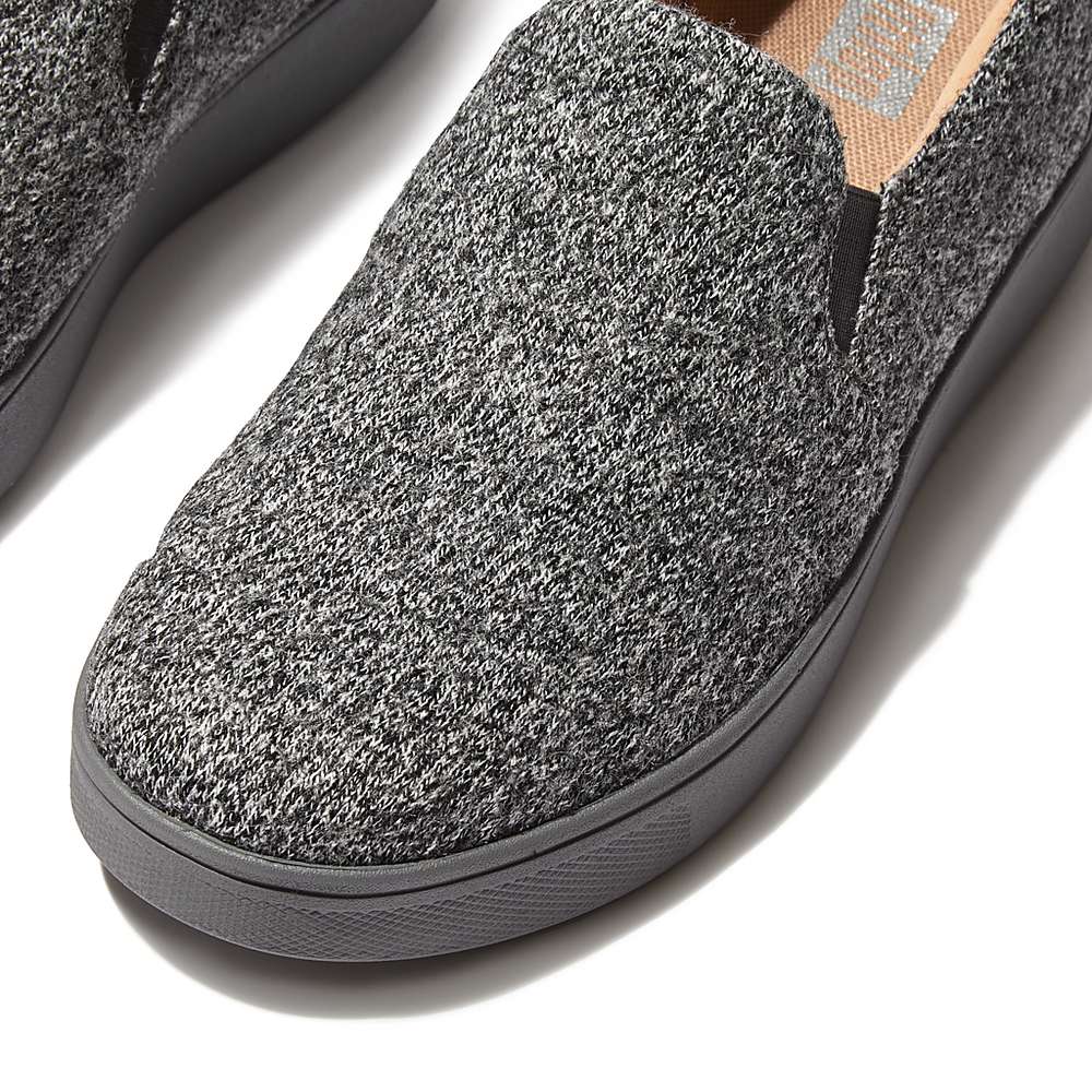 Women's Fitflop RALLY E01 Merino Wool-Mix Skate Trainers Grey | Ireland-67921