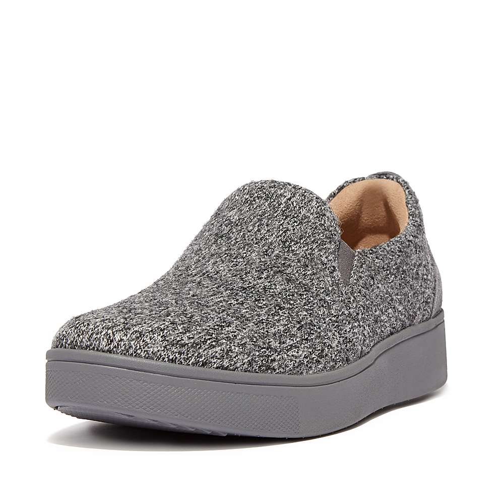 Women's Fitflop RALLY E01 Merino Wool-Mix Skate Trainers Grey | Ireland-67921