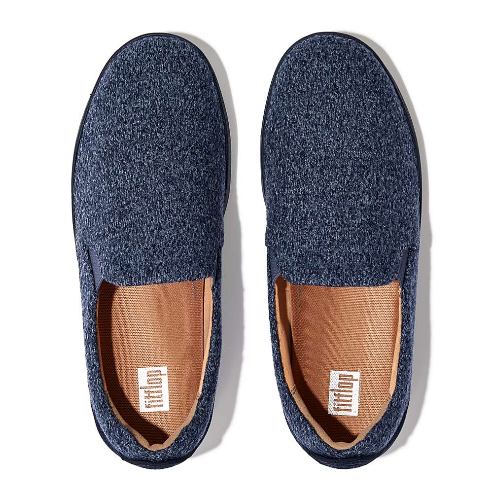 Women's Fitflop RALLY E01 Merino Wool-Mix Skate Trainers Navy | Ireland-83692