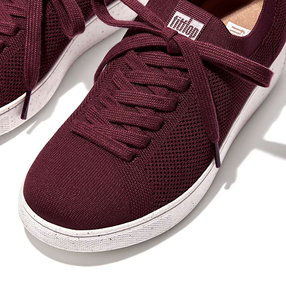 Women's Fitflop RALLY E01 Multi-Knit Trainers Burgundy | Ireland-70216