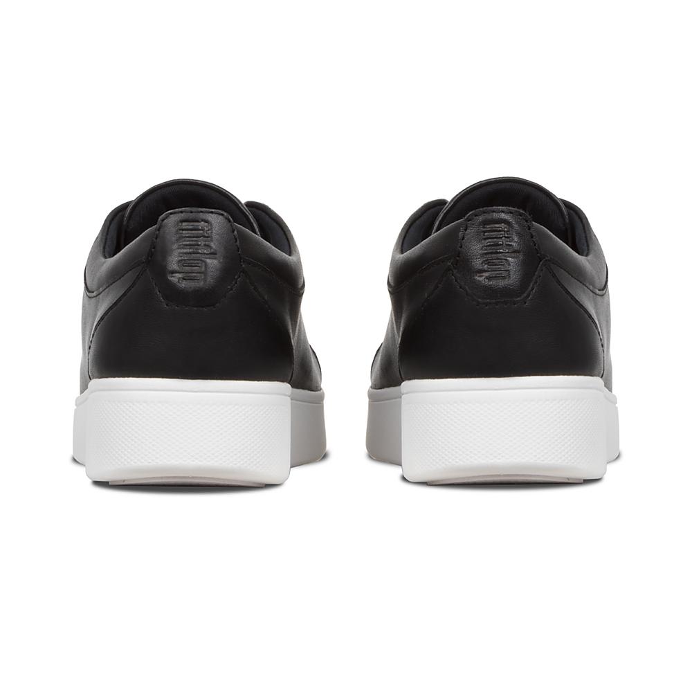 Women's Fitflop RALLY Leather Trainers Black | Ireland-76958