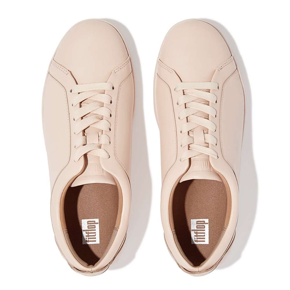 Women's Fitflop RALLY Leather Trainers Rose | Ireland-28053