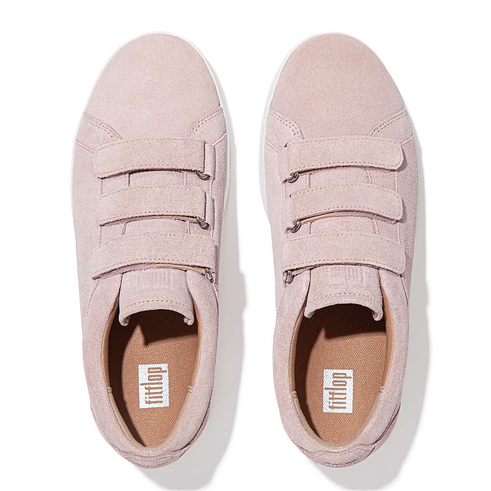 Women's Fitflop RALLY Strap Suede Trainers Pink | Ireland-09518