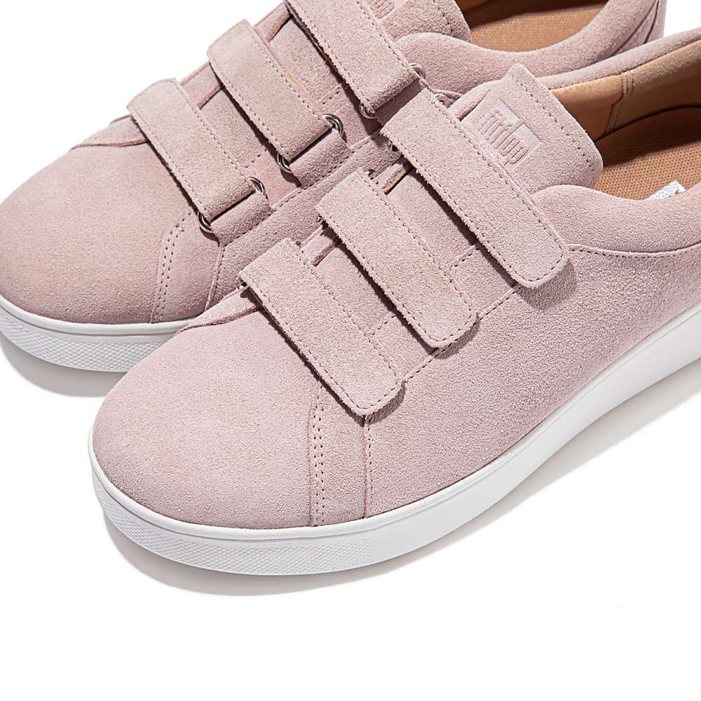 Women's Fitflop RALLY Strap Suede Trainers Pink | Ireland-09518