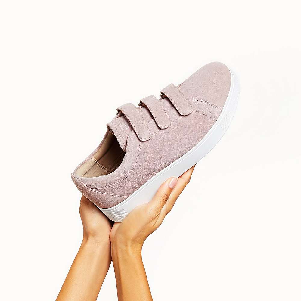 Women's Fitflop RALLY Strap Suede Trainers Pink | Ireland-09518