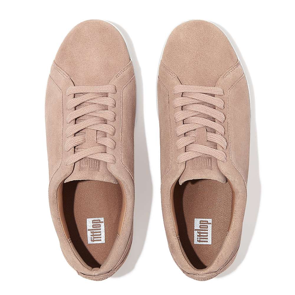 Women's Fitflop RALLY Suede Trainers Beige | Ireland-36085