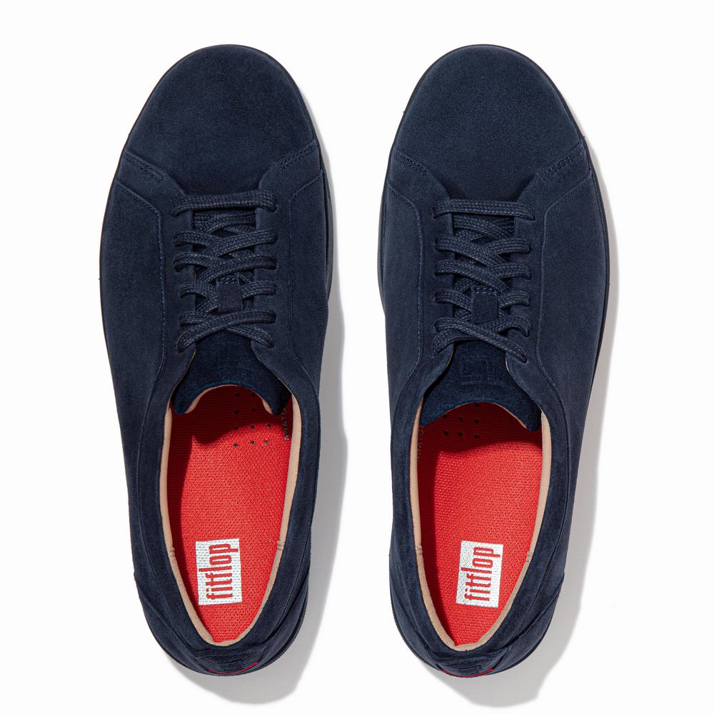 Women's Fitflop RALLY Suede Trainers Navy | Ireland-81937