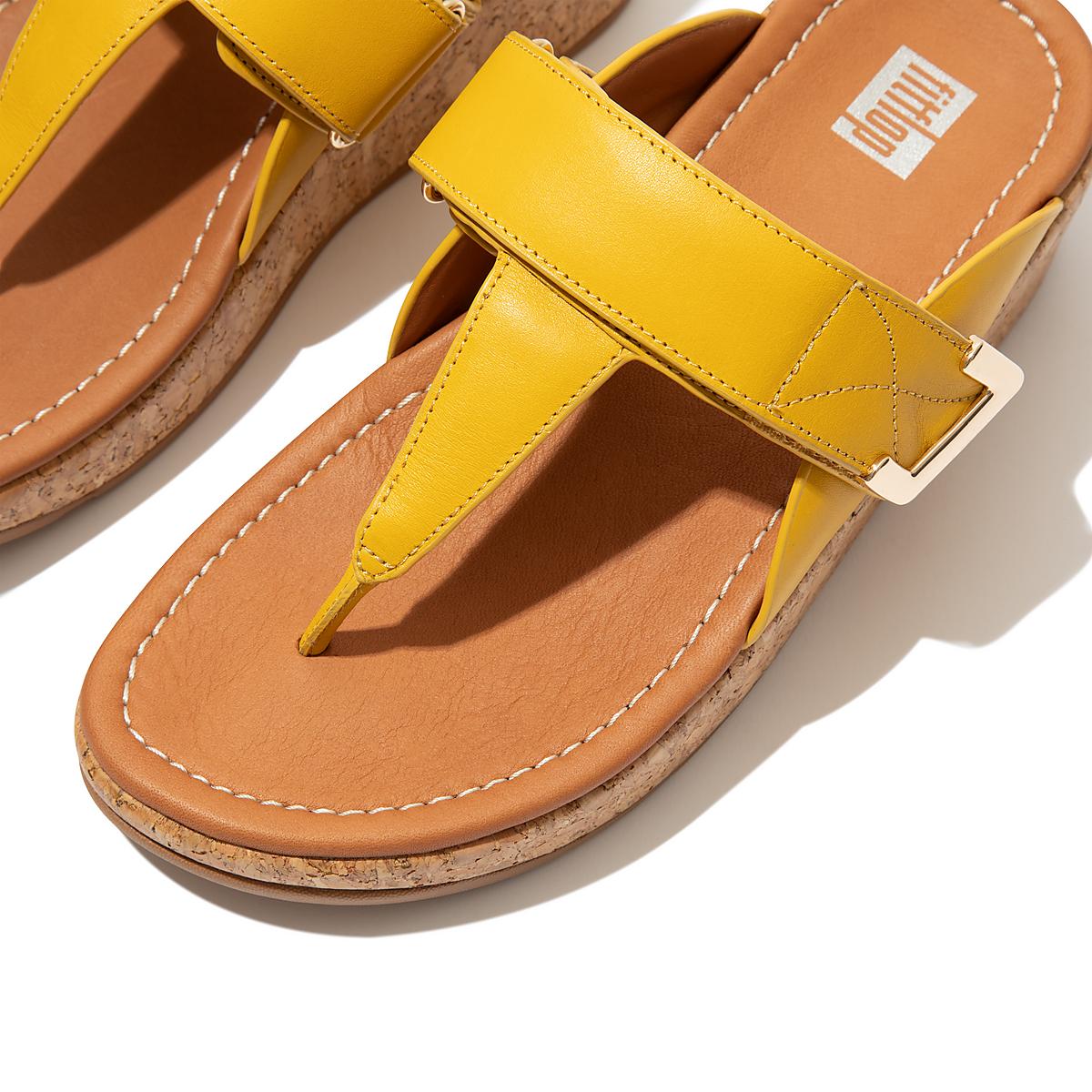 Women's Fitflop REMI Adjustable Toe-Post Sandals Orange Yellow | Ireland-71049