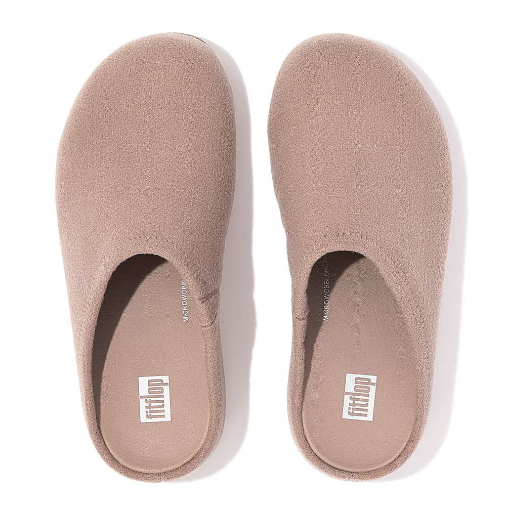 Women's Fitflop SHUV Cushy Felt Clog Slippers Beige | Ireland-30126