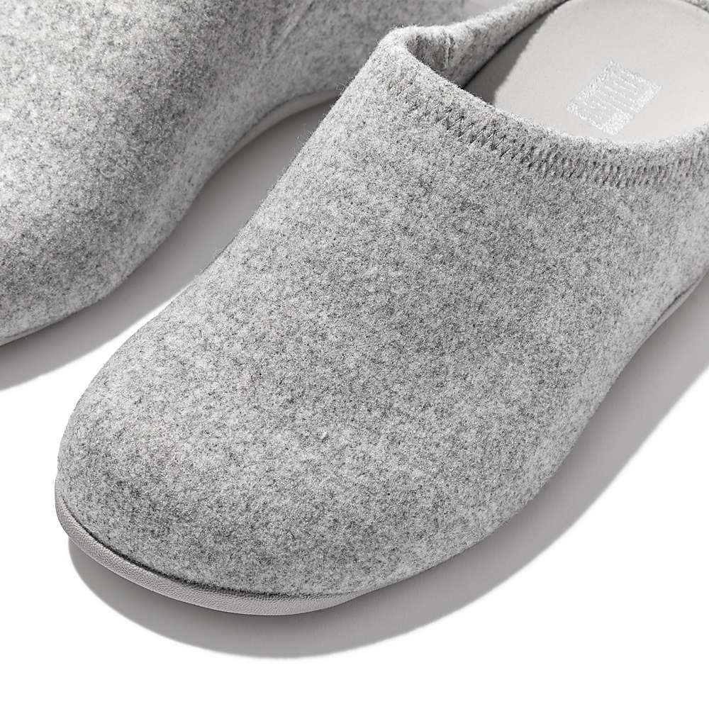 Women's Fitflop SHUV Cushy Felt Clog Slippers Grey | Ireland-57806