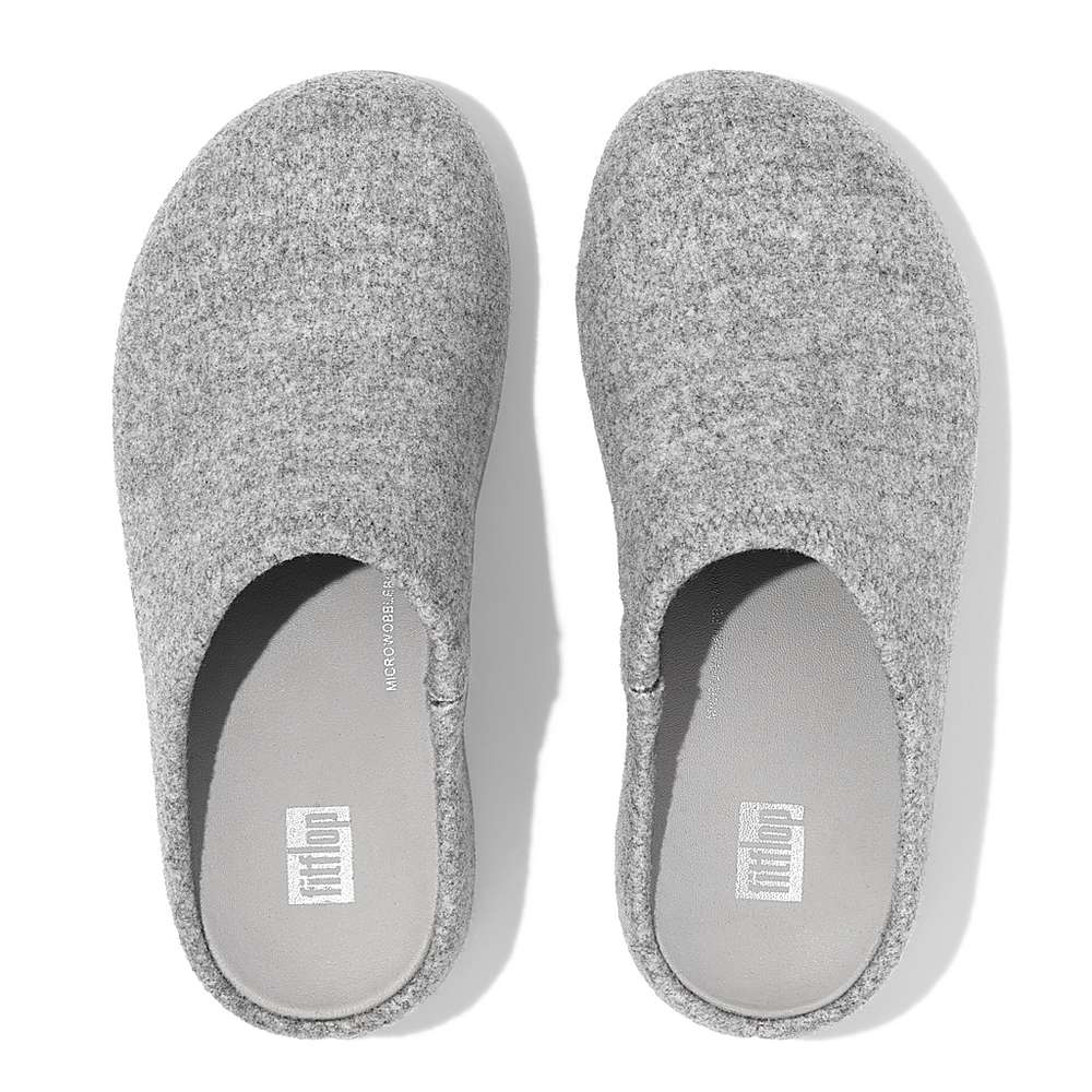 Women's Fitflop SHUV Cushy Felt Clog Slippers Grey | Ireland-57806