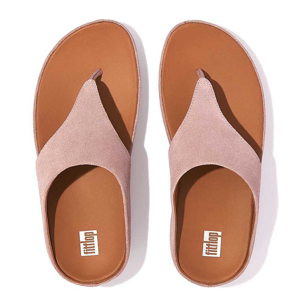 Women's Fitflop SHUV Suede Toe-Post Sandals Pink | Ireland-27894