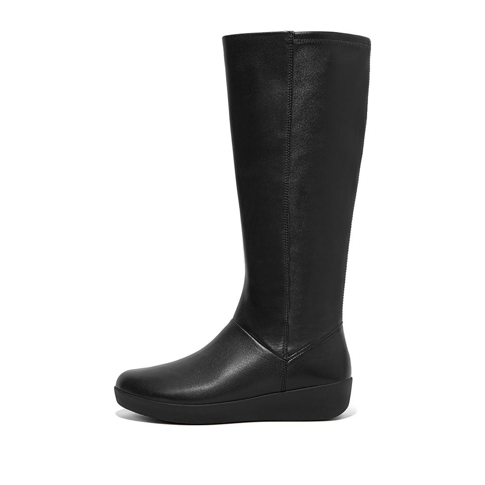 Women\'s Fitflop SUMI Stretch Knee High Boots Black | Ireland-86472