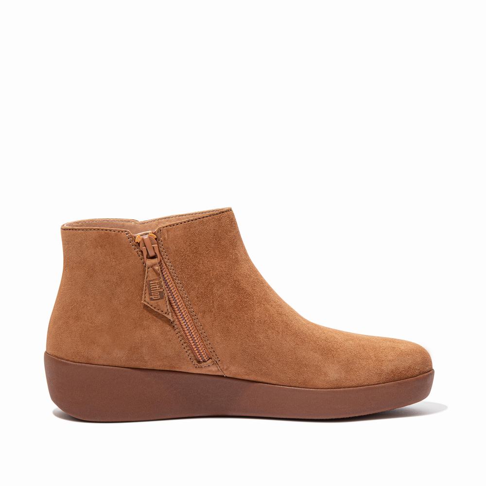 Women's Fitflop SUMI Suede Ankle Boots Light Brown | Ireland-18436