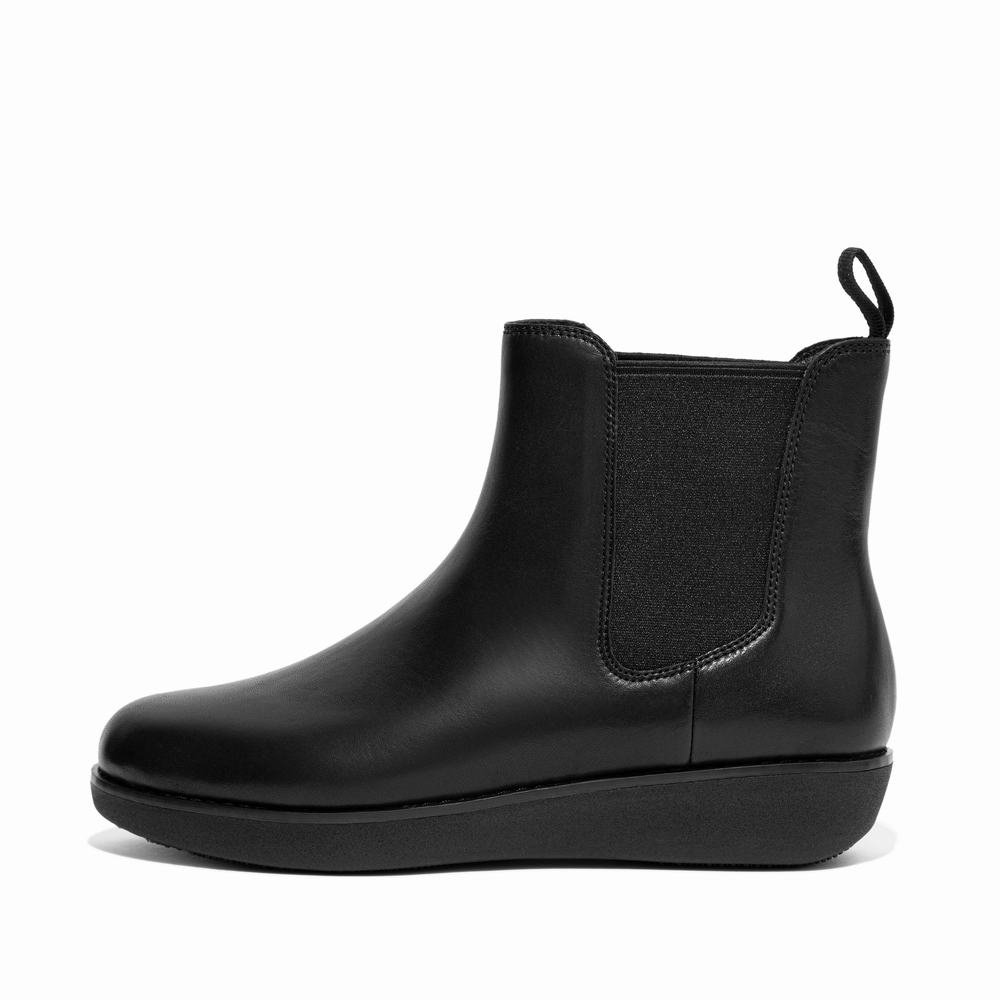 Women\'s Fitflop SUMI Waterproof Leather Chelsea Boots Black | Ireland-67490