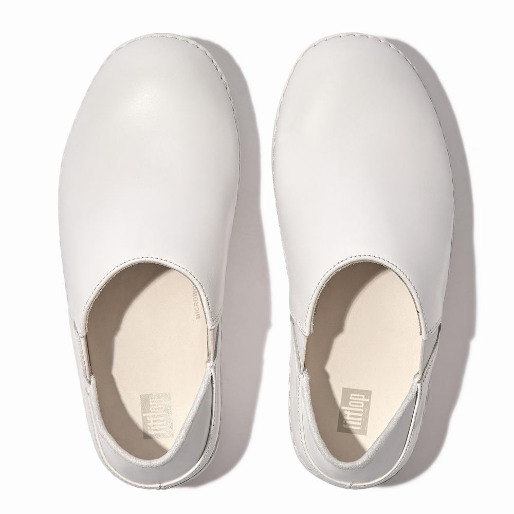 Women's Fitflop SUPERLOAFER Leather Loafers White | Ireland-21309