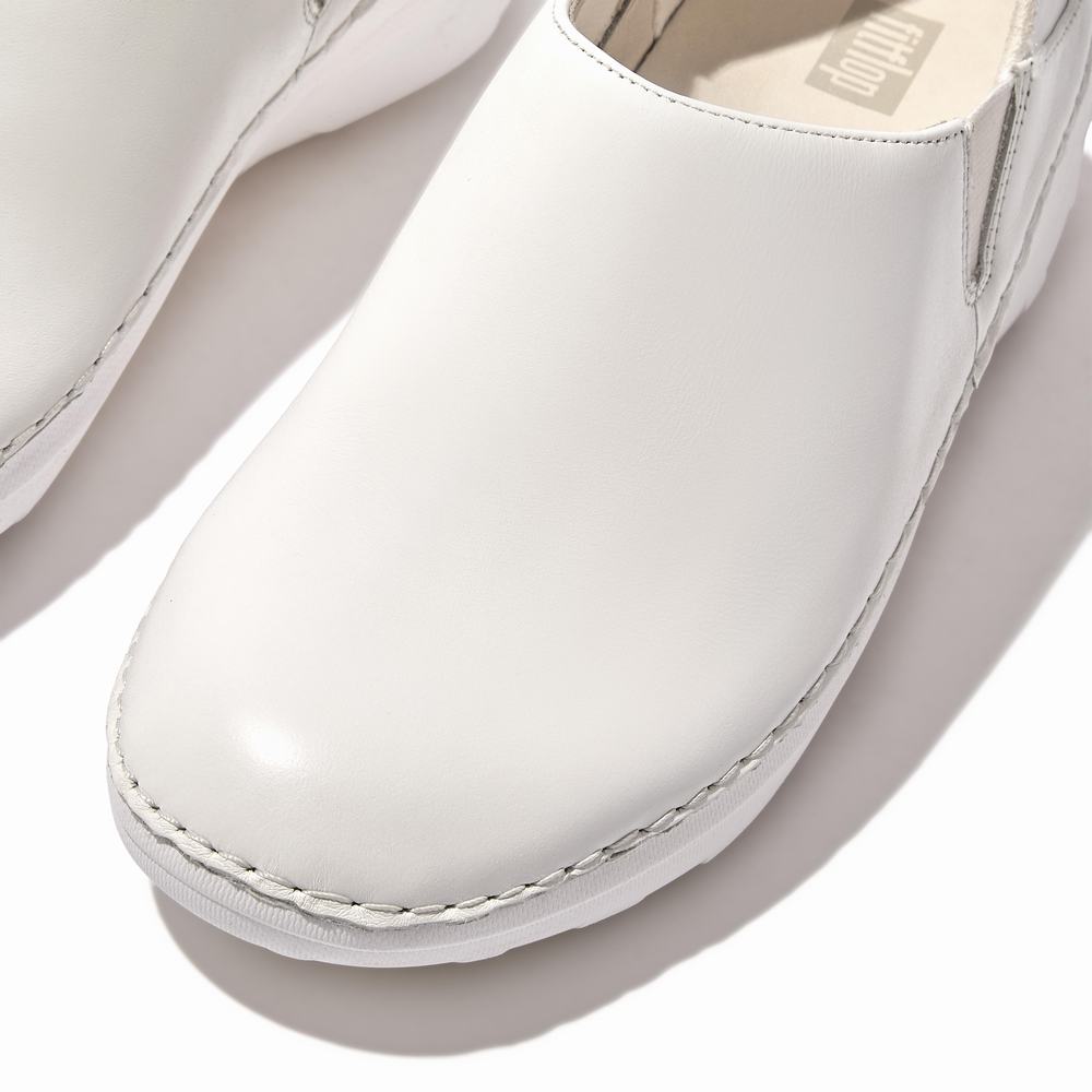 Women's Fitflop SUPERLOAFER Leather Loafers White | Ireland-21309