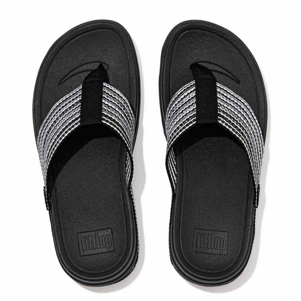 Women's Fitflop SURFA Toe-Post Sandals Black | Ireland-41253