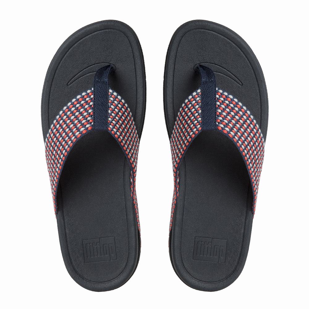 Women's Fitflop SURFA Toe-Post Sandals Navy | Ireland-61540