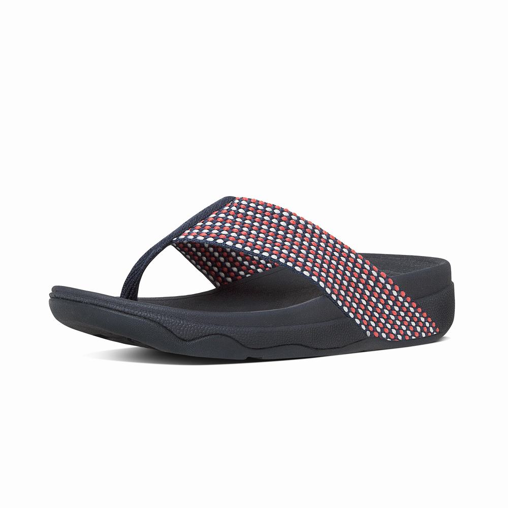 Women's Fitflop SURFA Toe-Post Sandals Navy | Ireland-61540