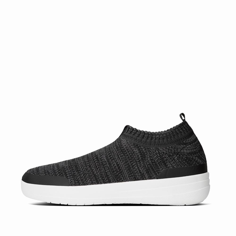 Women\'s Fitflop UBERKNIT Slip-On Trainers Black/Grey | Ireland-01576