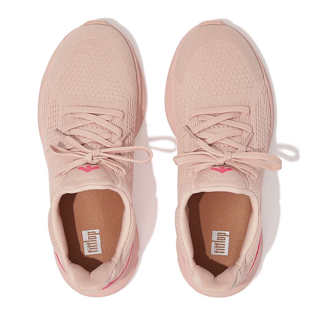 Women's Fitflop VITAMIN FFX Colour Pop Knit Sports Trainers Rose/Pink | Ireland-51976