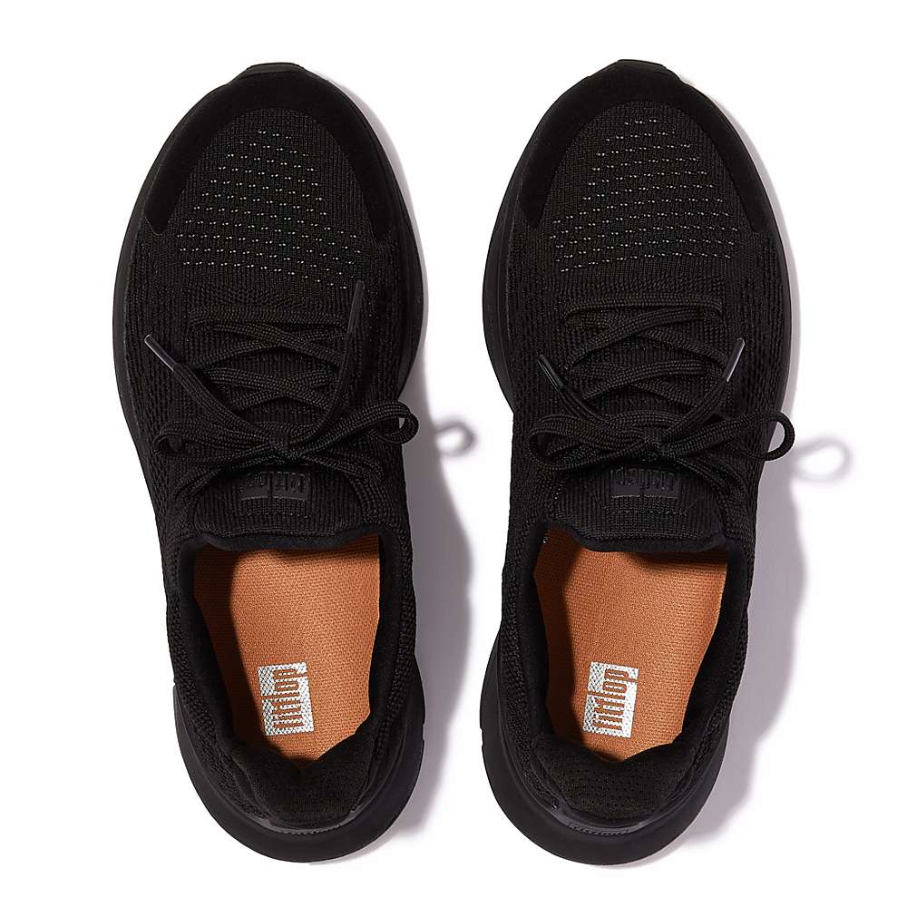 Women's Fitflop VITAMIN FFX Knit Sports Trainers Black | Ireland-65943