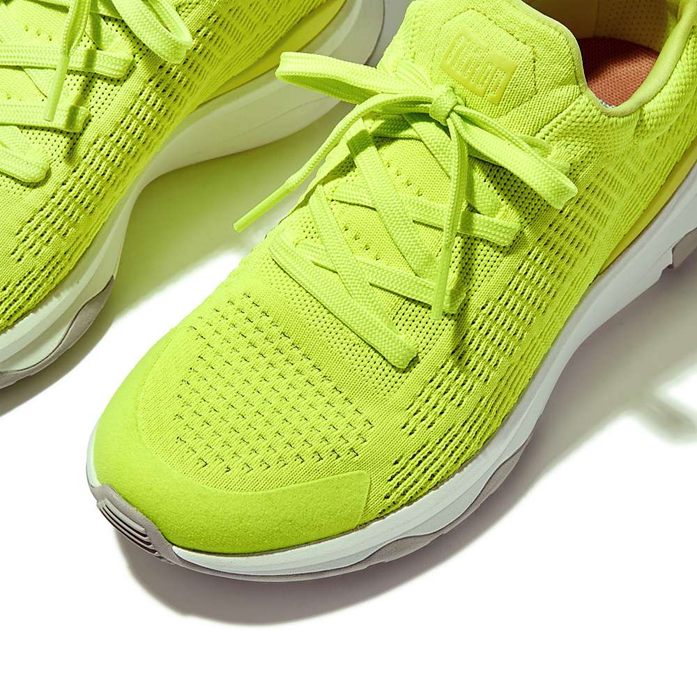 Women's Fitflop VITAMIN FFX Neon Reflective Knit Sports Trainers Yellow | Ireland-72480