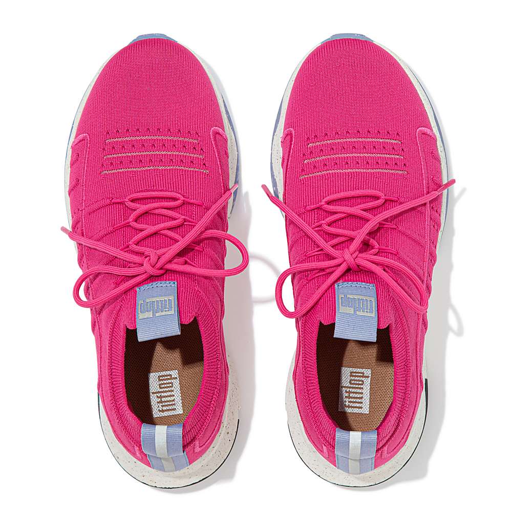 Women's Fitflop VITAMIN FF E01 Knit Sports Trainers Fuchsia Rose | Ireland-10984