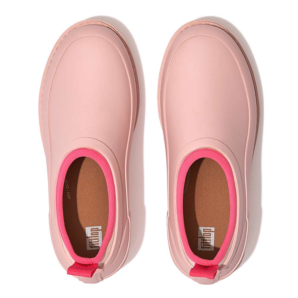 Women's Fitflop WONDERCLOG Neon-Pop Waterproof Rubber Clogs Pink | Ireland-42758