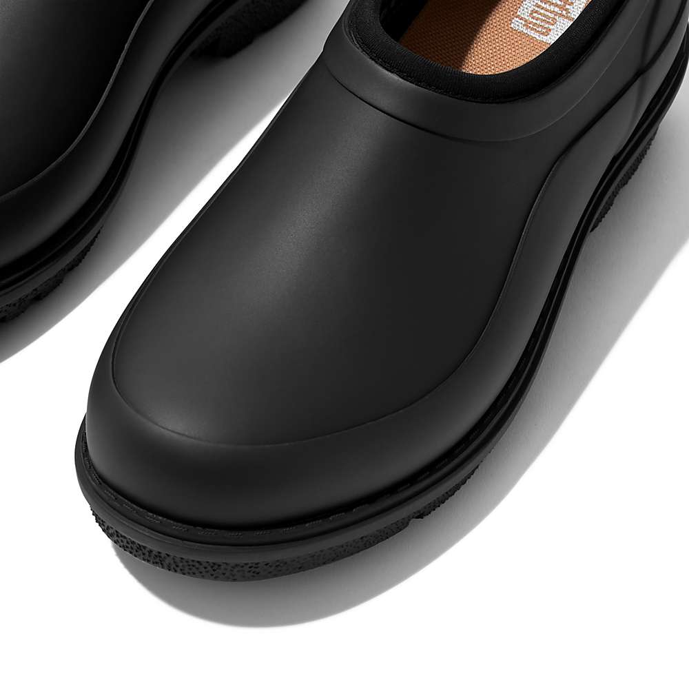 Women's Fitflop WONDERCLOG Waterproof Rubber Clogs Black | Ireland-07283