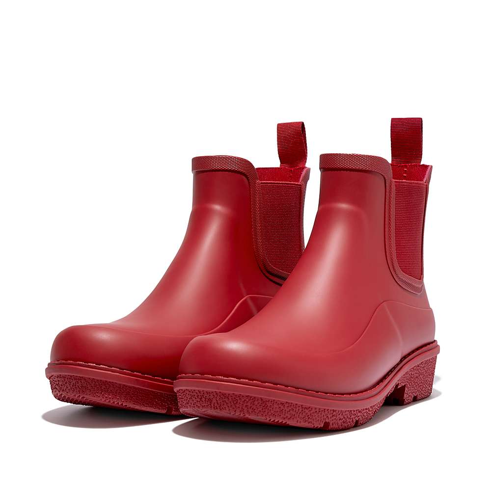 Women's Fitflop WONDERWELLY Chelsea Wellington Boots Red | Ireland-69027