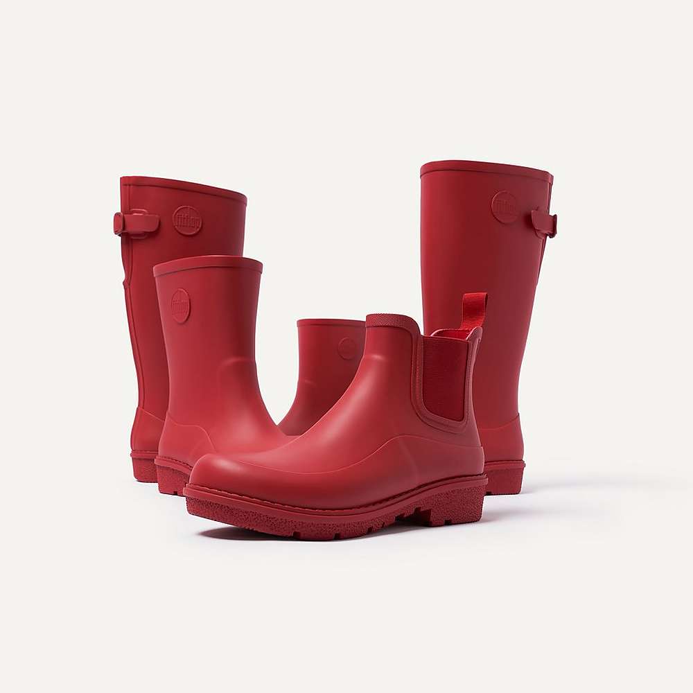 Women's Fitflop WONDERWELLY Chelsea Wellington Boots Red | Ireland-69027