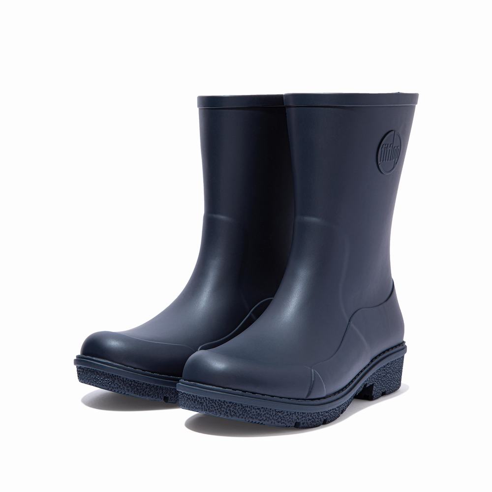 Women's Fitflop WONDERWELLY Short Wellies Navy | Ireland-24138