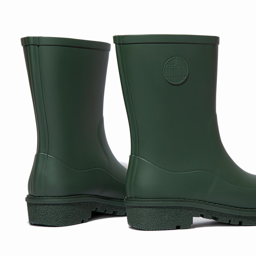 Women's Fitflop WONDERWELLY Short Wellies Deep Green | Ireland-58201