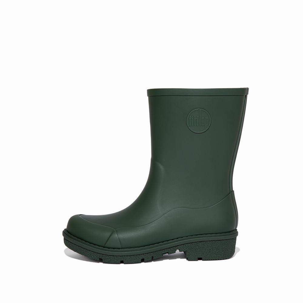 Women\'s Fitflop WONDERWELLY Short Wellies Deep Green | Ireland-58201